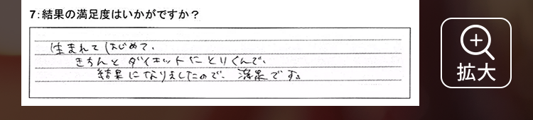 生まれてはじめて、きちんとダイエットにとりくんで、結果になりましたので、満足です。